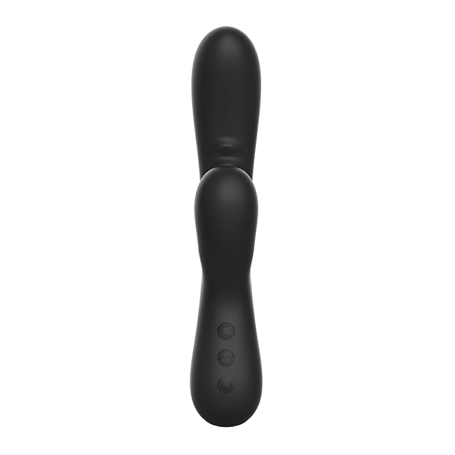 Duo Lapin En Silicone Avec Fonctions D'aspiration Noir