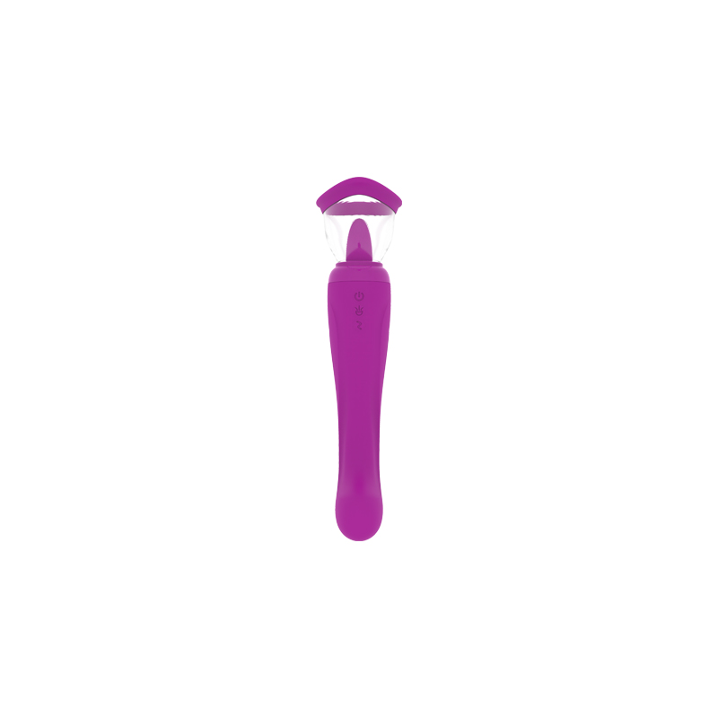Vibrateur de léchage avec suceur de pompe-violet