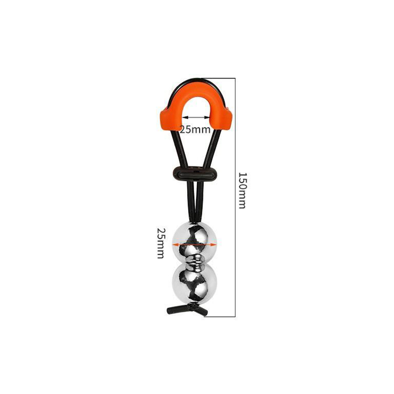 Civière de pénis en métal-double-balle (φ25mm)