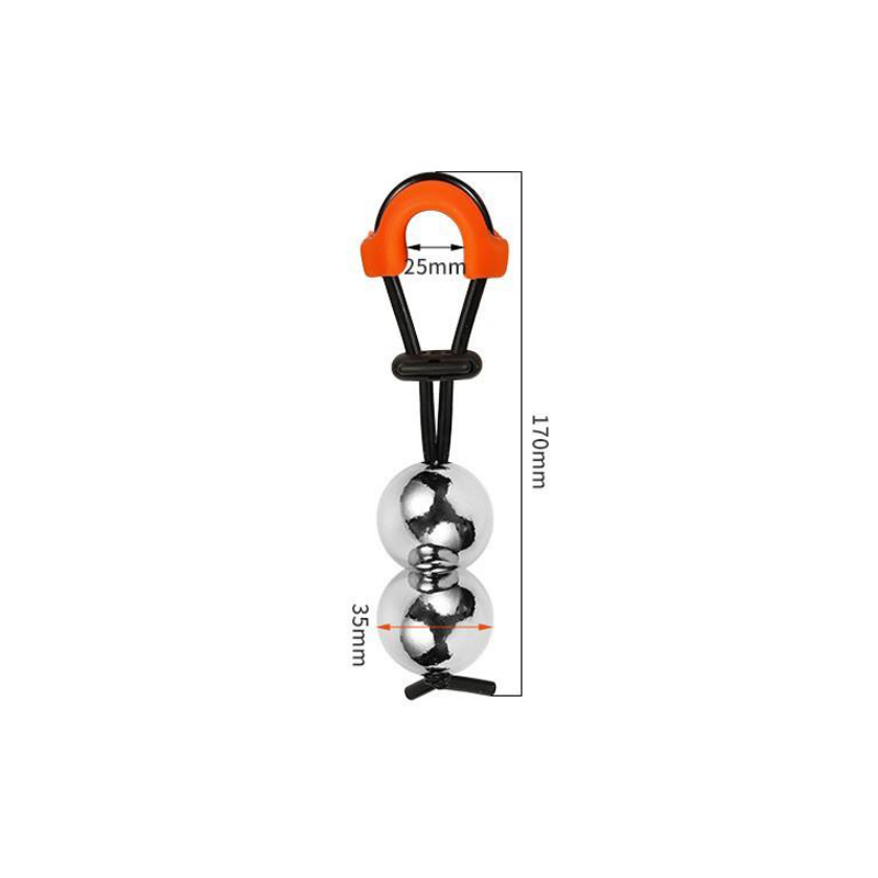 Civière de pénis en métal-double-balle (φ35mm)