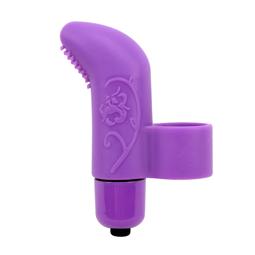 Vibration de doigt en silicone avec 7 puissantes fonctions de vibration Violet