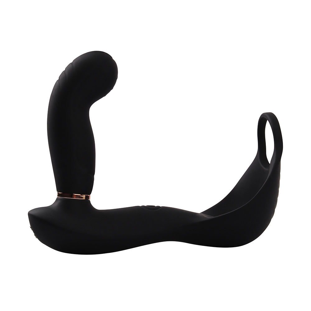 Masseur de prostate portable en silicone avec anneaux